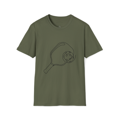 T-shirt au trait de pagaie de pickleball