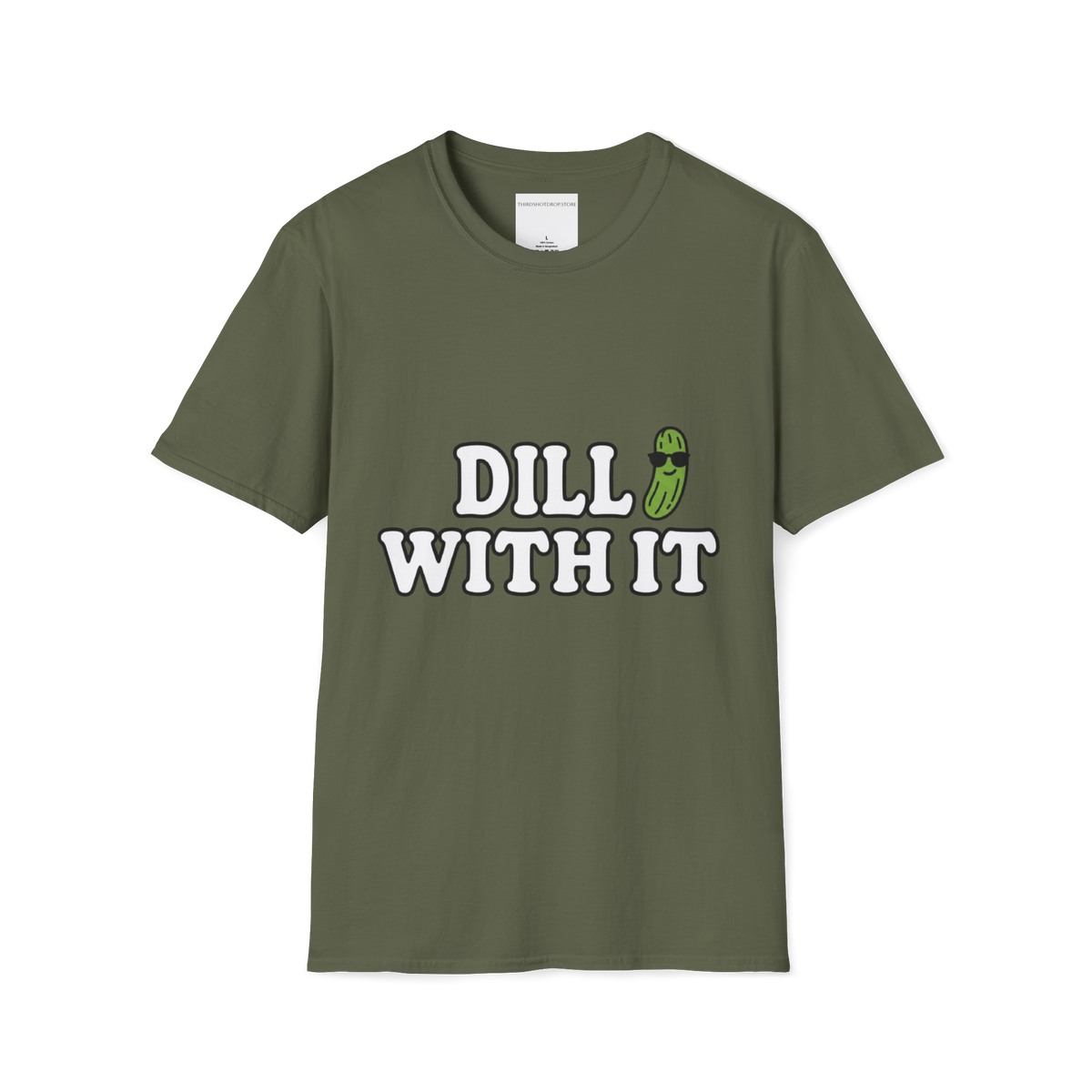 T-Shirt — T-shirt graphique "Dill With It" (Jeu de mots sur le pickleball)