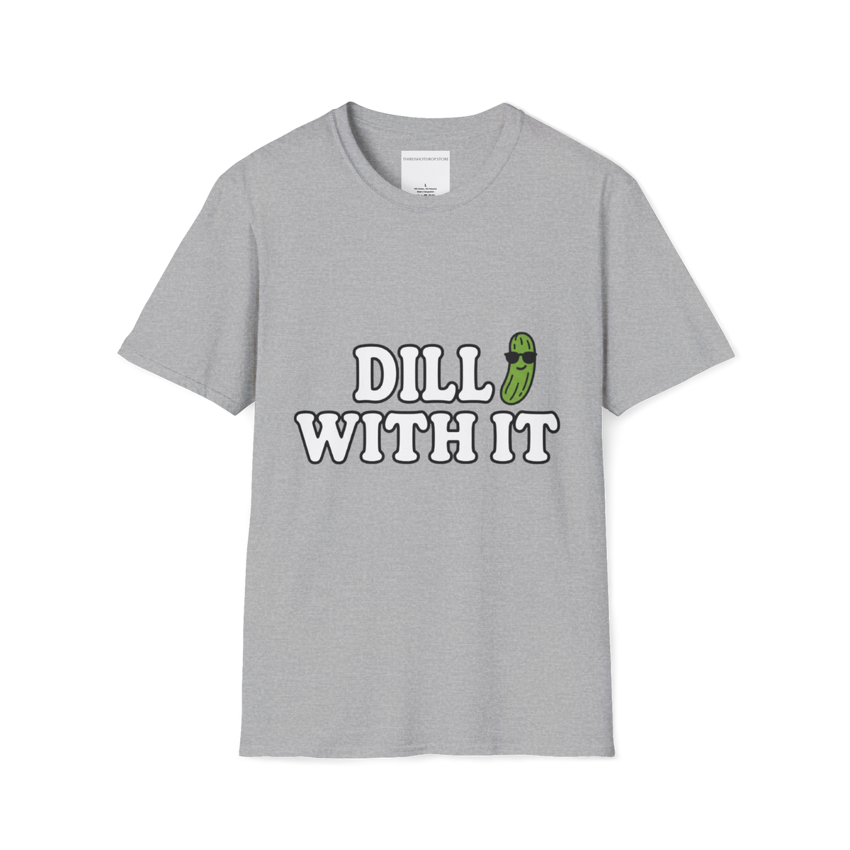 T-Shirt — T-shirt graphique "Dill With It" (Jeu de mots sur le pickleball)
