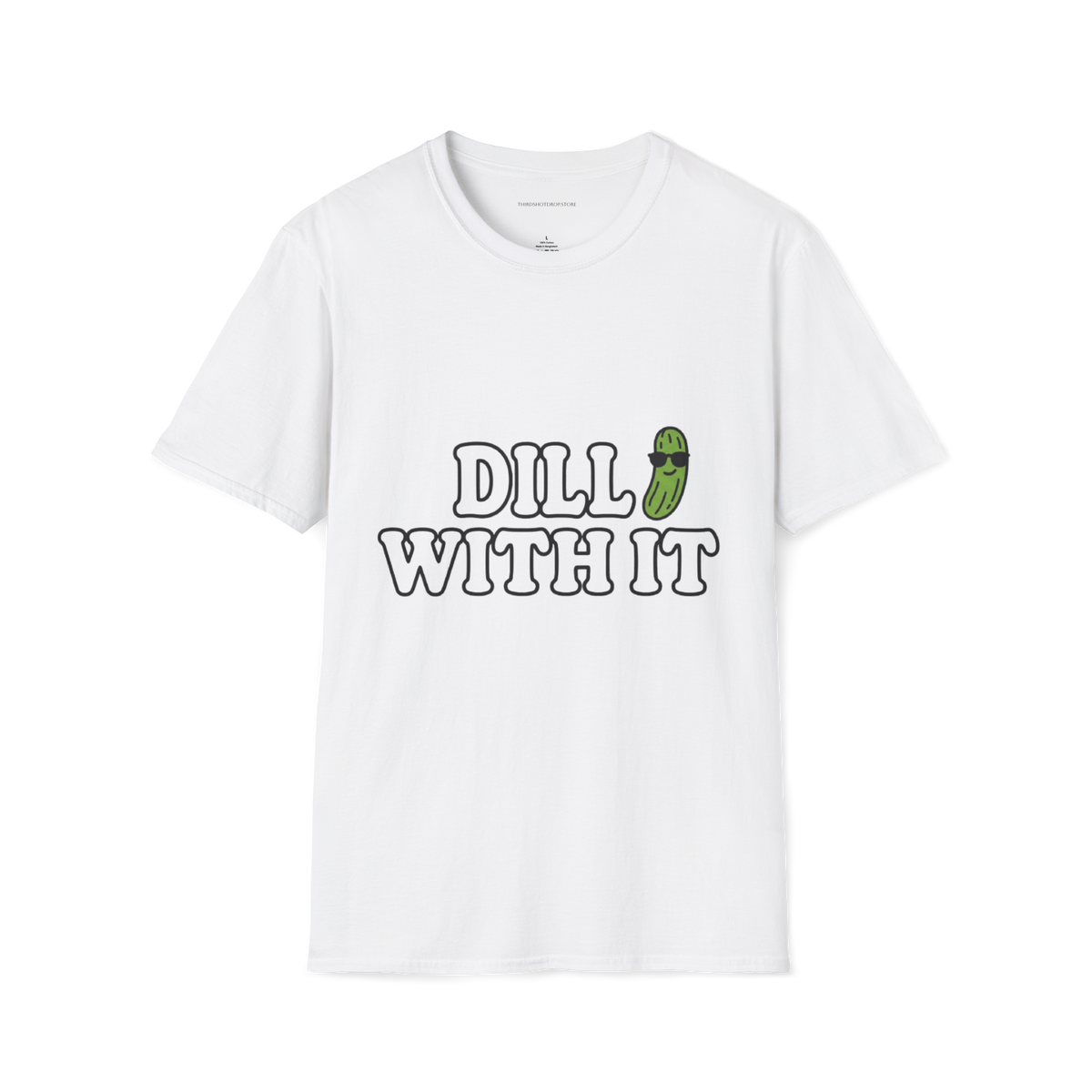 T-Shirt — T-shirt graphique "Dill With It" (Jeu de mots sur le pickleball)